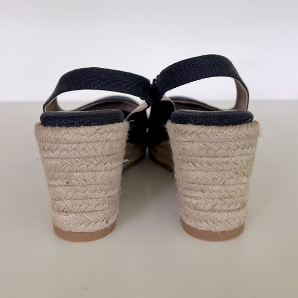 Cole Haan Cloudfeel Denim Slingback Espadrille Wedge Pumps, Navy, 6.5B - Picture 9 of 12